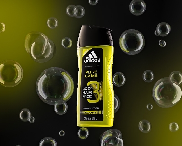 Product Photography combined with CGI background - Shower Gel