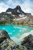 Canadian Rockies alpine lake.